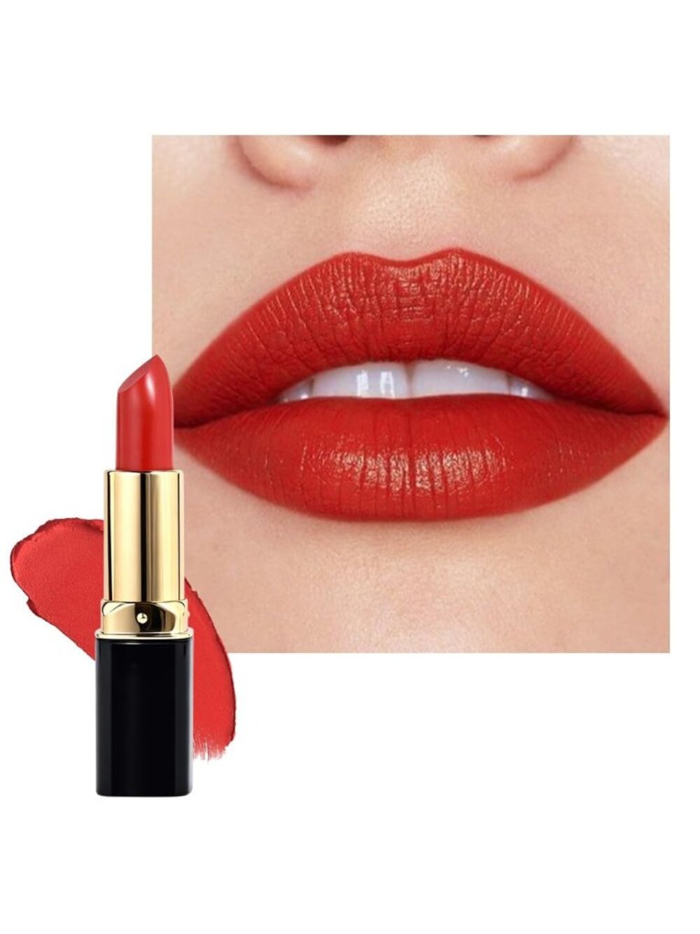 Womens 1 Pcs-606#-Peachy Red Long Lasting Waterproof Velvet Matte Stick Lipstick